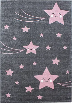 Productafbeelding van Kinderkleed, sterrenmotief, roze, 160 x 230 cm, rechthoekig