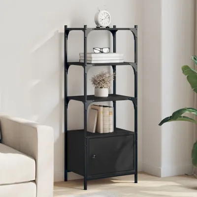 Obrázek produktu pro Maison Exclusive – knihovna se 3 policemi, černá, 41 x 30 x 109,5 cm, dřevěný materiál