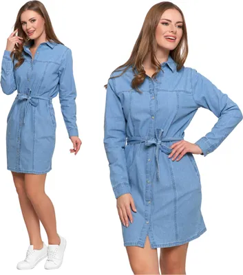 Produktbild von Jeanskleid - Jeanskleider Damen Größe M - Kleid Jeans blau - Jeanskleid kurz - Übergangskleid