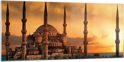 Produktbild von Bilder auf glas - Sonnenuntergang istanbul türkei reise - 120x50cm - Glasbilder - Wandbilder - Kunstdruck - Wanddekoration aus Glas - Glas Bilder - Wandbild auf Glas - GAB120x50-2846