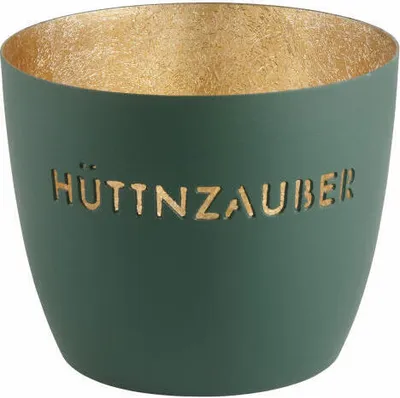 Immagine prodotto di Compagnia del Regalo Lanterna Madras Hüttnzauber M, portacandele, ferro, yucca/oro, H 8,5 cm, 1100604073