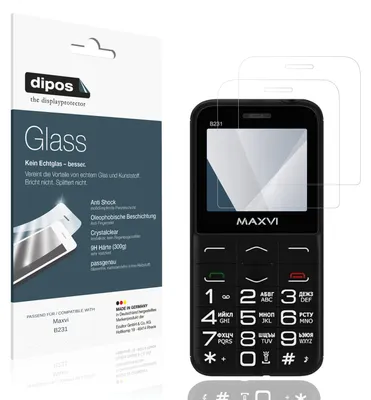 Produktbild von 2x Schutzfolie für Maxvi B231 - Anti-Shock 9H Folie dipos Glass Kunststoffglas