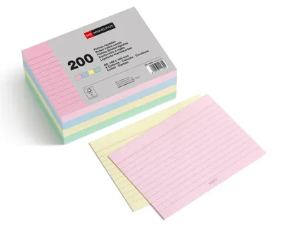 Zdjęcie produktu dla Miquelrius - Kartki do notatek w pastelowych kolorach, w linie, 200 sztuk, format A6, 148 x 105 mm