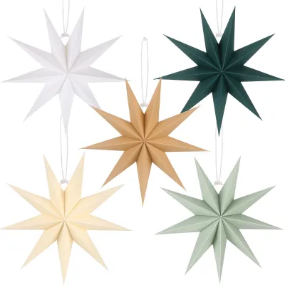 Immagine prodotto di Stella di carta - Natale - 30 cm - Pieghevole - 5 pezzi
