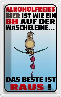 Produktbild von vianmo Blechschild 18x12 cm alkoholfreies Bier wie ein BH Essen Trinken Bar Club Alkohol