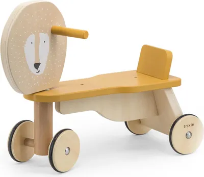 Image de Trixie Roue d'exercice en bois 4 roues - Mr. Lion -Balance Bike jaune