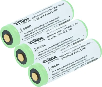 Produktbild von vhbw 3x Akku kompatibel mit Fenix TK35, TK15 Taschenlampe Kopflampe (3 Ah, 3,7 V, Li-Ion)