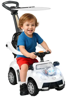 Produktbild von AIYAPLAY Rutschauto Schub- und Haltestange mit Rückenlehne Schutzbügel