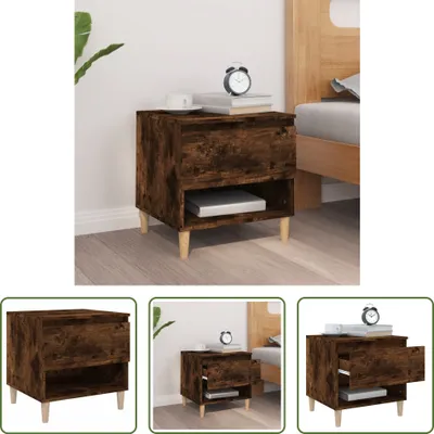 Produktbild von The Living Store Nachttisch Räuchereiche 50x46x50 cm Holzwerkstoff