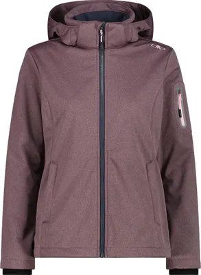 Produktbild von Woman Jacket Zip Hood Melange Softshell 39A5006M amaranto melange C496 42 - pink