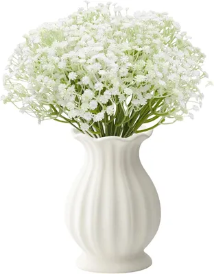 Imagen del producto de Flores artificiales de gypsophila, 40 unidades, color blanco, resistentes al agua, para decoración