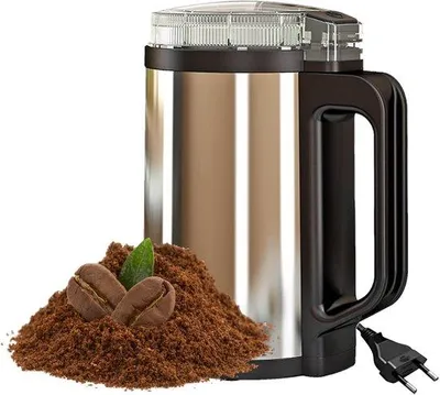 Immagine prodotto di Macinacaffè elettrico | Macinino per caffè in acciaio inossidabile, resistente e durevole. Macchina per macinare il caffè velocemente e facilmente, ideale per l'uso quotidiano in cucina