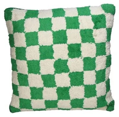 Zdjęcie produktu dla Poduszka Kersten CHECKER zielono-kremowa | 50x50cm