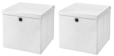 Relaxdays Aufbewahrungsbox 4er Set, faltbare Regalboxen, HxBxT: 30 x 30 x  30 cm, mit Griffen, Faltboxen