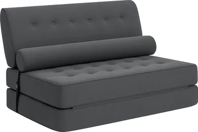 Produktbild von HOMMPA Faltbares Schlafsofa 1,5×1,8m mit Kissen, umwandelbarer Bodensessel mit Rückenlehne für kleine Räume, Büro & Gästezimmer, Dunkelgrau