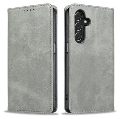 Produktbild von Handyhülle für Samsung Galaxy A05s Kunstleder Flip Cover Hülle Handytasche Case Kartenfach Farbe: Grau