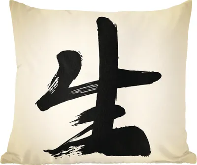 Produktbild von MuchoWow® Zierkissen Sofakissen Wohnzimmer Dekokissen 60x60 cm Chinesisches Zeichen für Leben - Sitzfläche - Foto Polster