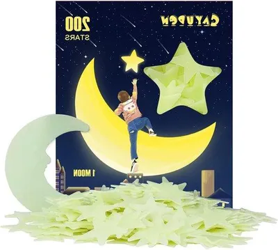 Obrázek produktu pro Sada samolepek na zeď „Zářící hvězdy“ pro děti – 201 kusů