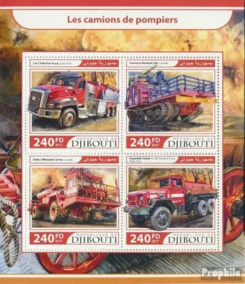Produktbild von Briefmarken Dschibuti 2017 Mi 1653-1656 Kleinbogen (kompl. Ausg.) postfrisch Feuerwehrauto