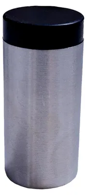 Produktbild von Wand-Türstopper | runder Türpuffer, Anschlagschutz mit Gummikopf zum Schutz von Wand, Haustür, Bürotür, Schranktür, Fenster | Edelstahl matt/Schwarz | Länge: 60 mm