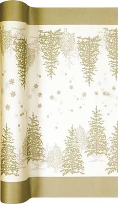 Produktbild von Tischläufer Tree and Snowflakes gold - Bäume & Schneeflocken gold 490x40cm
