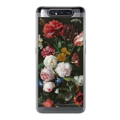 Produktbild von MuchoWow® Handyhülle Schutzhülle Hülle für Samsung Galaxy A80 Stilleben mit Blumen in einer Glasvase - Gemälde von Jan Davidsz. de Heem Silikon Softcase Handy Hülle - Schutzdeckel