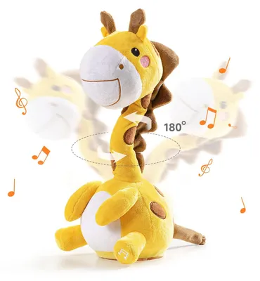 Produktbild von Plüsch Giraffe Spielzeug Musikspielzeug - Plüsch - 13 cm - Tanzend und Sprechend - Für Babys ab 18 Monaten