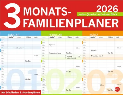 Produktbild von 3-Monats-Familienplaner 2026