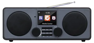 Produktbild von XORO IR Internetradio DAB600, MP3-Wiedergabe, USB, DAB+, WLAN: Farbe: Schwarz/Grau