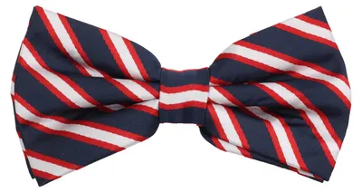 Produktbild von Fabio Farini - 1 Stück Herren Streifen Fliegen - Männer Querbinder Vorgebunden Bowtie Streifen - Dunkelblau/Rot/Weiß