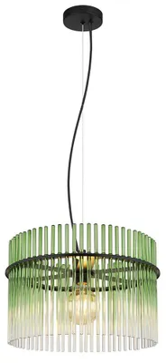 Produktbild von LED Pendelleuchte, Metall, Glas grün, klar, D 40 cm