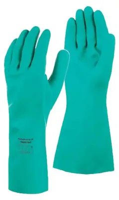 Immagine prodotto di Sir Safety BMG 560 Guanti di protezione contro le sostanze chimiche in nitrile 0,38 mm 33 cm 10 paia, L, VERDE