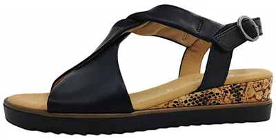 Immagine prodotto di Sandali da donna Gabor Comfort, modello piatto, colore nero, ideali per il tempo libero