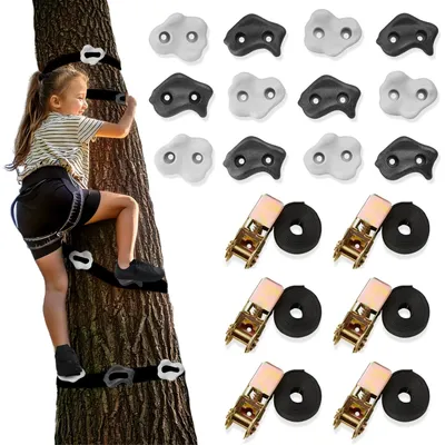 Image de Kit d'escalade pour enfants - Poignées d'escalade et de maintien - 18 pièces - Jouet d'extérieur pour le jardin - Plastique - À partir de 3 ans