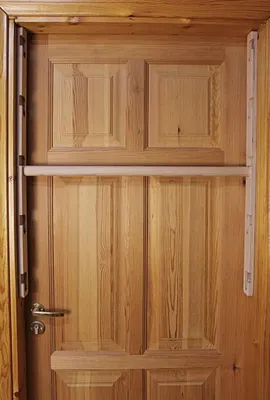 Image de Barre de traction en bois - Barre pour cadre de porte - Entraînement de la force - 5 réglages de hauteur - Jusqu'à 100 cm - Couleur bois