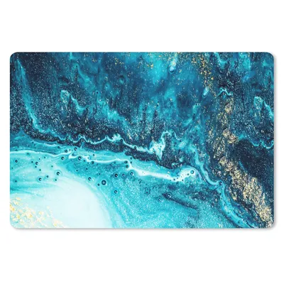 Produktbild von MuchoWow® Mauspad Mousepad Marmoroptik - Blau - Gold - Luxe - Glitzer - Marmor 27x18 cm - Mousepads - Maus Mat - Pad - Mausunterlage - Büroartikel - Desk Matten