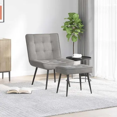 Obrázok produktu pre Šedý relaxačný kreslo s podnožkou