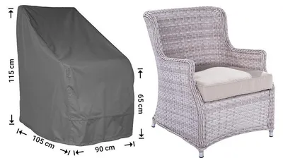 Produktbild von Raffles Covers Raffles Covers Schutzhülle für Lounge Chairs und verstellbare Loungesessel | Atmungsaktiv | Wasserdicht | UV-beständig  - Farbe: Anthrazit, Masse: 105 x 90