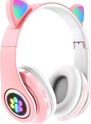 Produktbild von Bluetooth Kopfhörer 5.0 Katzenohren Led Rosa Für Kinder 10H Arbeitszeit