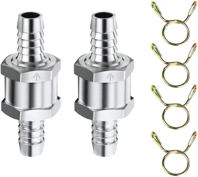 Produktbild von 2Pcs Rückschlagventil,8MM Aluminium Kraftstoff Rückschlagventil,Kraftstoffregelventil,für Benzin Diesel Vergaser Niederdruck Kraftstoffsysteme