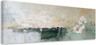 Produktbild von Fototapeta - Feeby - Zeleno-béžová Moderní abstrakce - do obývacího pokoje - do jídelny - do ložnice - do kanceláře 90x30 cm