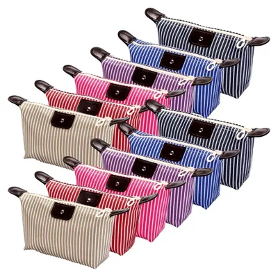 Produktbild von Set mit 12 kleinen Kosmetiktaschen aus Nylon für die Handtasche