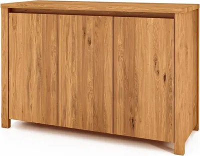 Produktbild von Kommode Tinci aus Wildeiche massiv 115x45x77 mit 3 Türen und Holzbeinen