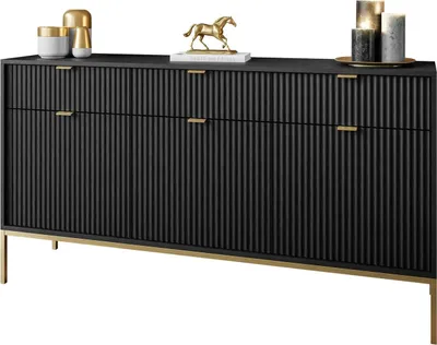 Produktbild von CORTADO GOLD Kommode KSZ154 mit 154 cm Schubladen schwarz