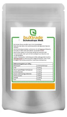 Produktbild von 1 kg Schokodrops Weiß | gesüßt mit Stevia | Schokolade | Buxtrade