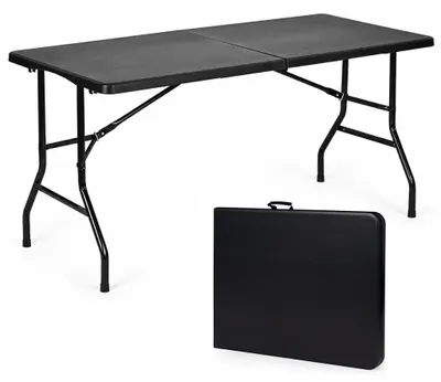 Zdjęcie produktu dla Stół ogrodowy cateringowy 153x70 cm składany w walizkę czarny MultiGarden
