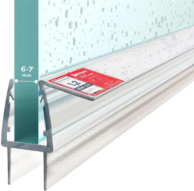 Produktbild von STEIGNER Duschtürdichtung UK20 200 cm (1 Stk.) Transparent - Dichtung gerade für Eckeinstieg Dusche oder Fünfeckdusche mit Duschtür 6-7 mm - Schutz gegen Auslaufen, Perfekte Passform, Einfache Montage
