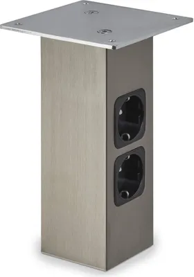 Produktbild von Barkonsole gerade 210mm m. Steckdosen Edelstahloptik
