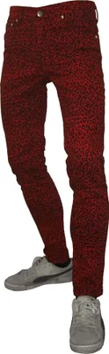 Produktbild von Herren Slim Fit Hose aus Baumwolle mit Elasthan und Leopardenmuster 5-Pocket