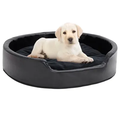 Produktbild von Vidaxl Hundekorb 79x70x19 cm Plüsch und künstliches Leder schwarz
